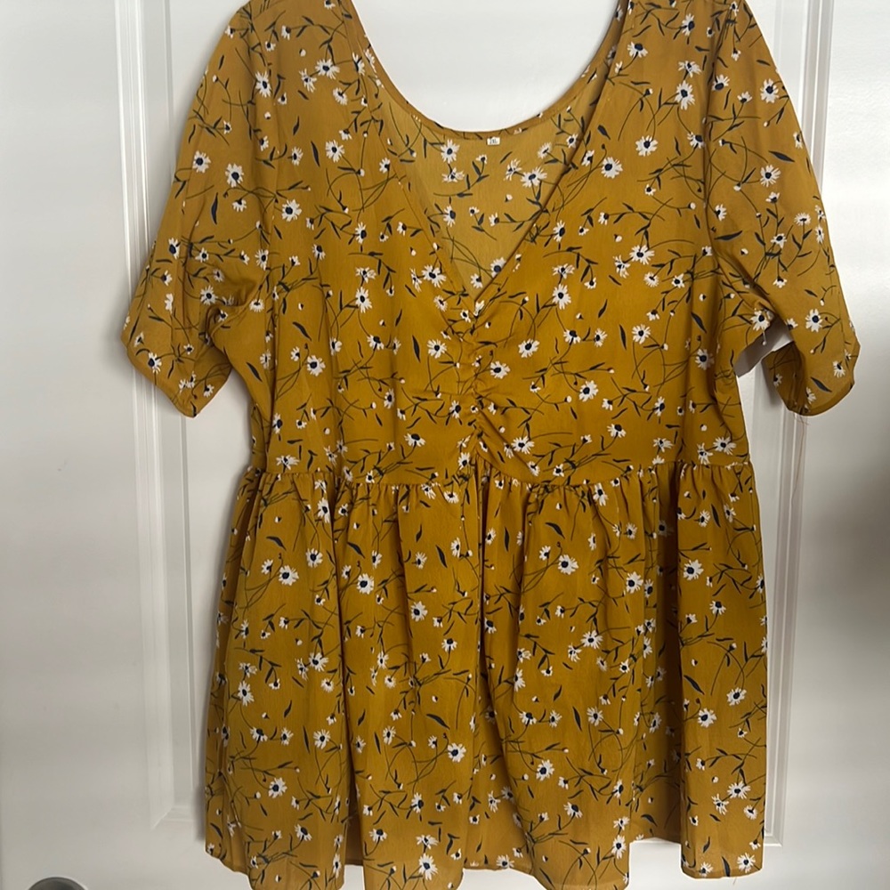 Mustard Floral Blouse